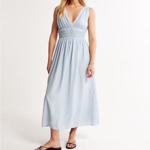 NWT Abercrombie Blue Smock Maxi Dress